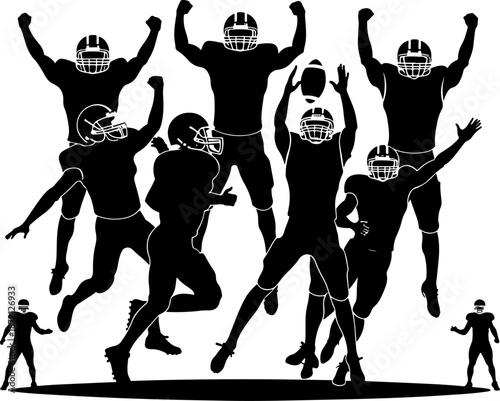Dynamic American Football Players Action Vector Collection