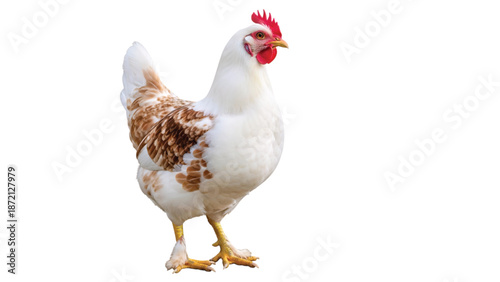 white chicken isolated on white