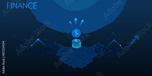 Finance growth and investment a visual representation of rising capital and success