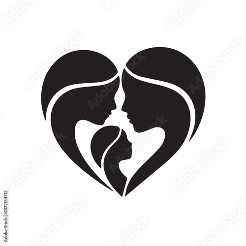 Family love and unity concept with silhouettes