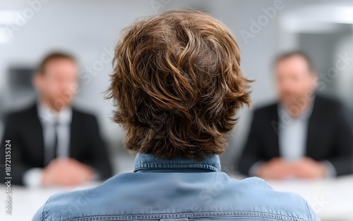 A concept image of a formal meeting, negotiation, or disciplinary hearing.