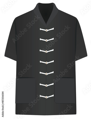 Chinese short sleeve combat shirt. vector illustration	