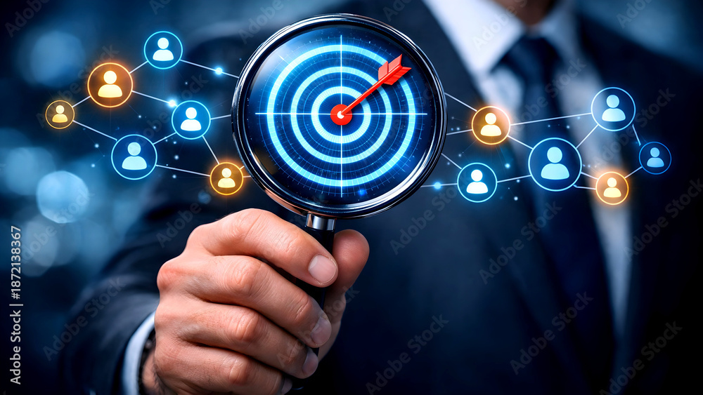 © Sumi Sp - 'Visualization of a businessman examining a defined audience, reflecting marketing strategy, lead generation, and business growth.' © Sumi Sp - 'Visualization of a businessman examining a defined audience, reflecting marketing strategy, lead generation, and business growth.'