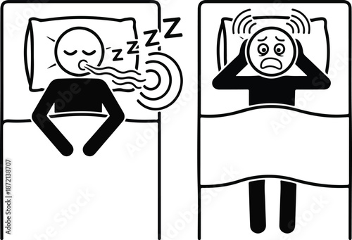 Person Sleeping and Person Experiencing Insomnia.
