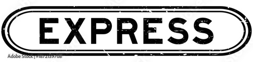 Grunge black express word rubber seal stamp on white background