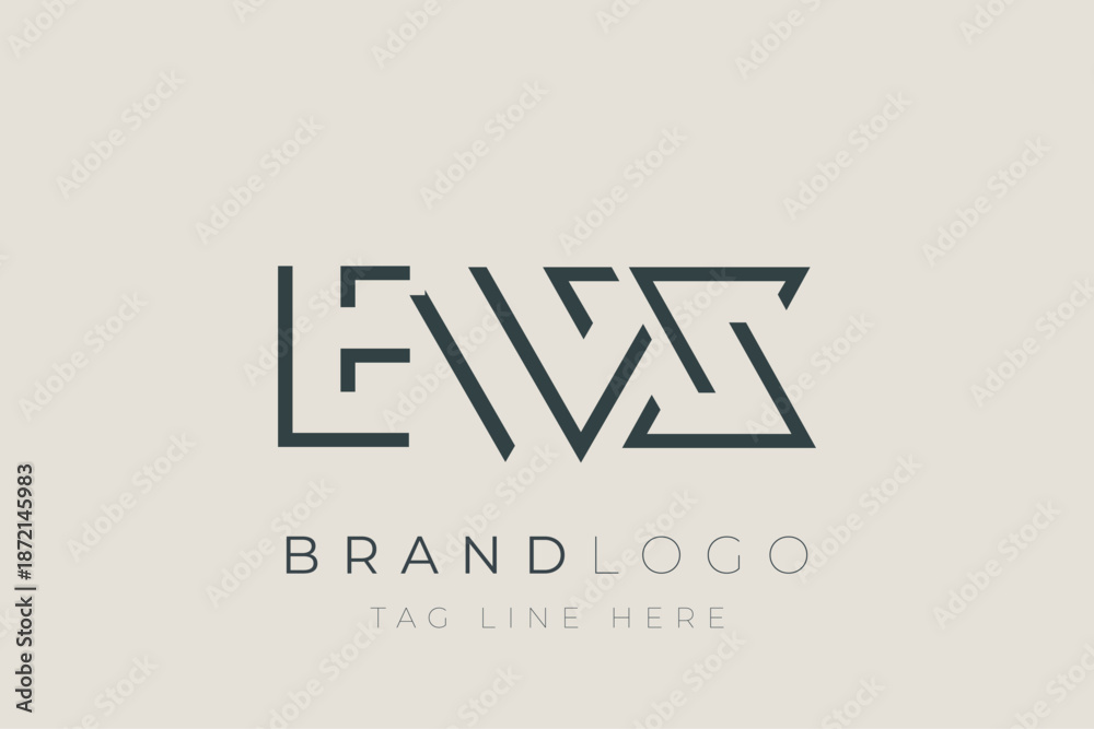 Obraz premium EWX abstract letter logo design. Modern Business Logo Design With Abstract Typography and Contemporary Style