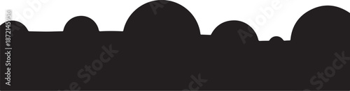 Simple black silhouette city skyline at sunset