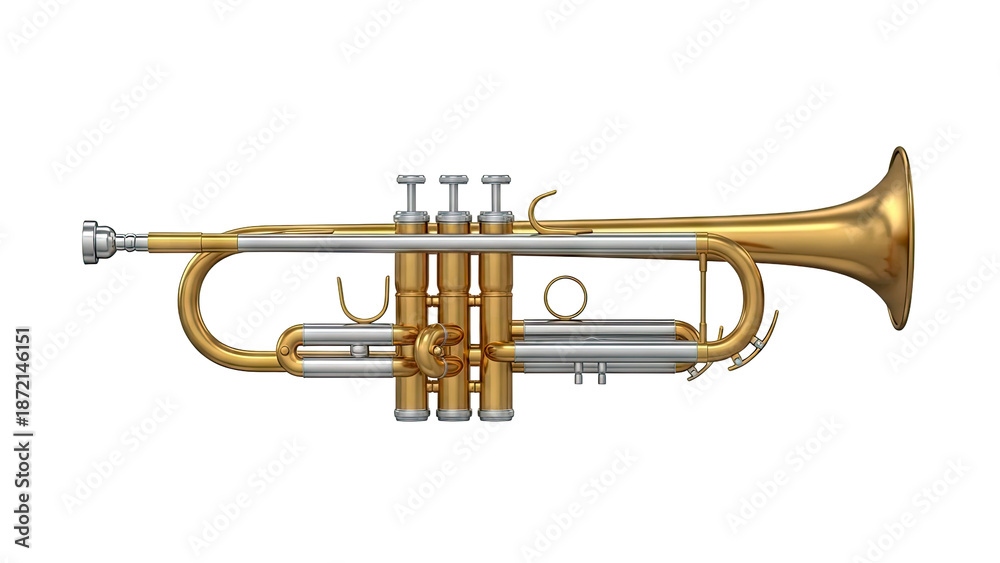 Fototapeta premium Gold and Silver Trumpet