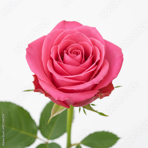  Generate the image of Fresh Bloom Rose white background.