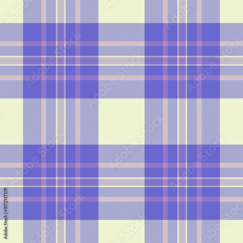 Smooth seamless background tartan, classic textile pattern vector. T-shirt texture check fabric plaid in indigo and light colors.