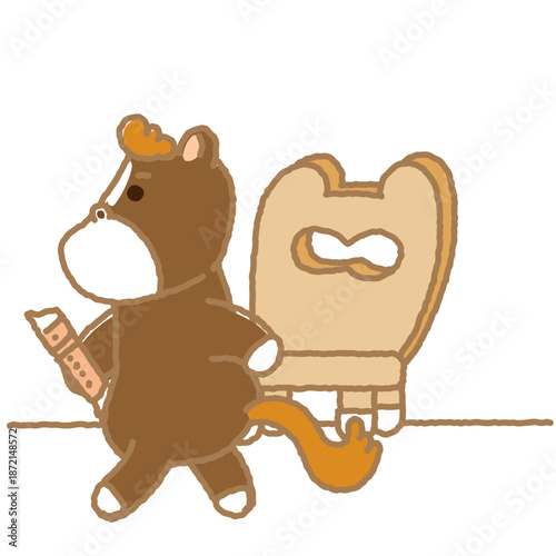 反省を活かして前を向き再スタートする社会人の馬のイラスト