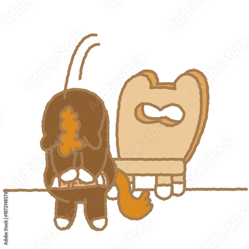 失敗を振り返って反省する社会人の馬のイラスト