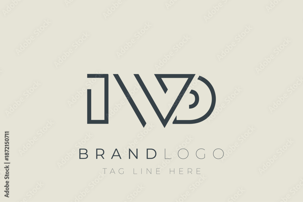 Obraz premium IWD abstract letter logo design. Modern Business Logo Design With Abstract Typography and Contemporary Style