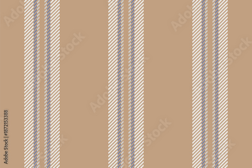 Greeting fabric pattern textile, messy texture background seamless. Bree lines stripe vector vertical in orange and white colors.