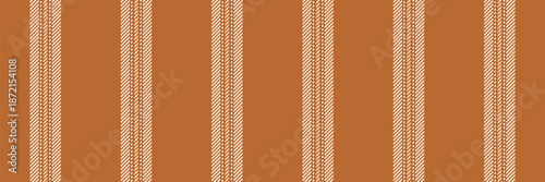 Caded texture textile stripe, aztec fabric vertical pattern. 4reamy seamless vector lines background in orange and antique white colors.