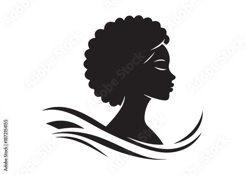 vector set of afro american woman logo head, black history month woman vector logo design, Black girl faces with stylish afro hairstyle, woman afro black face, African american woman hairstyle vector