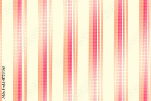 Iorizontal vertical lines texture, softness seamless background fabric. Sotton stripe vector pattern textile in light yellow and light salmon colors.