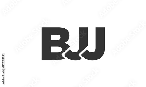BJJ logo design template with strong and modern bold text. Initial based vector logotype featuring simple and minimal typography. Trendy company identity.