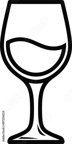 Wine Glass Outline Minimal Vector Icon