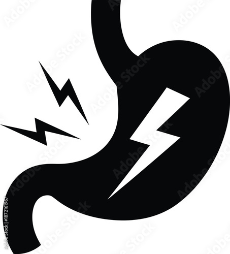 Stomach Pain Medical Icon Vector Illustration