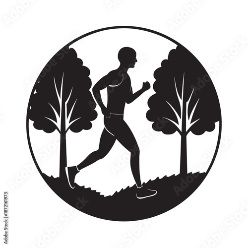 Morning Nature Path Running Exercise Silhouette