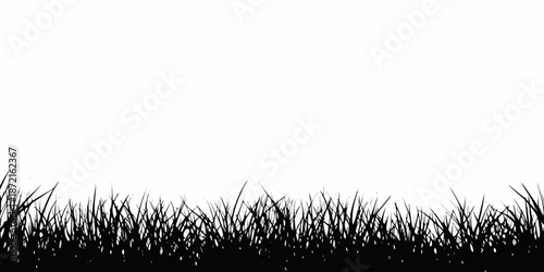 Simple black and white image depicting blades of grass against a white background