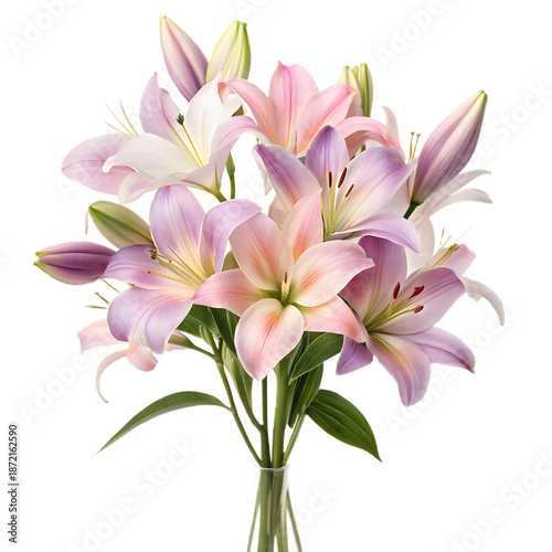 pink lily isolated on white
