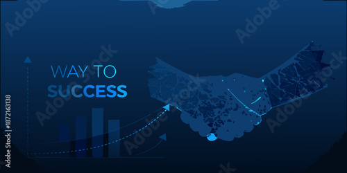 A visual representation of success through partnership and growth