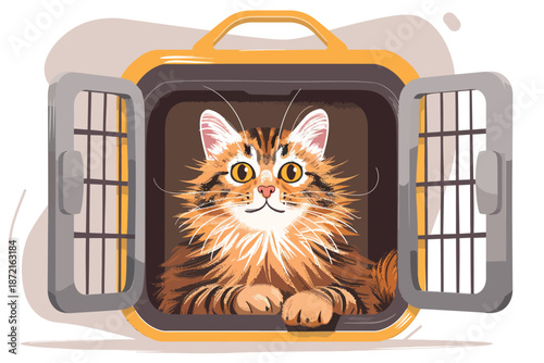 cat carrier stock image isolated vector style