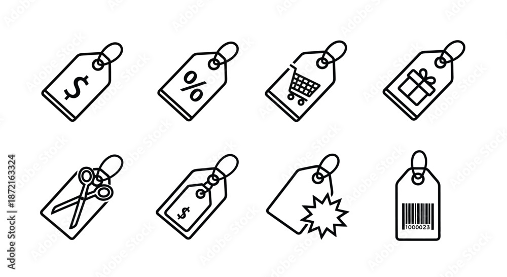 Obraz premium Various price tags and symbols