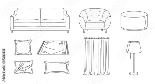 Modern living room furniture and decor