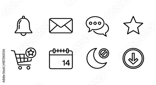 Icons representing notifications and tasks