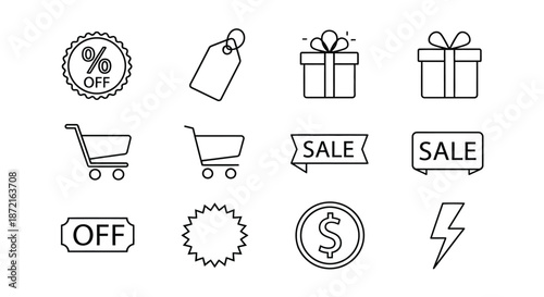 Various sale and discount icons