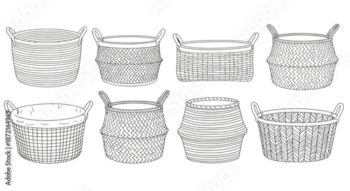 Collection of handwoven storage baskets