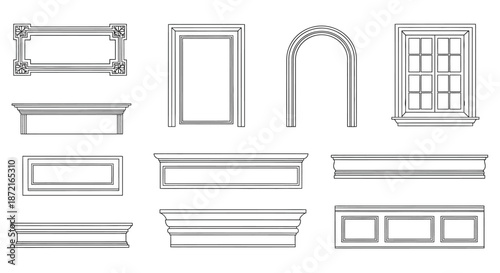 Collection of architectural moldings and trim