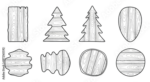 Wooden shapes collection