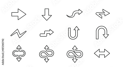 Collection of various directional arrows