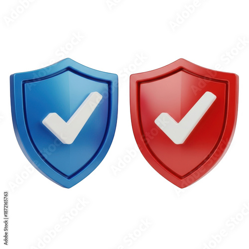 Free Download Shield with checkmark icons isolated on transparent background - GFXLoad