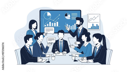 Business Meeting Team Collaboration Strategy Planning Corporate Presentation