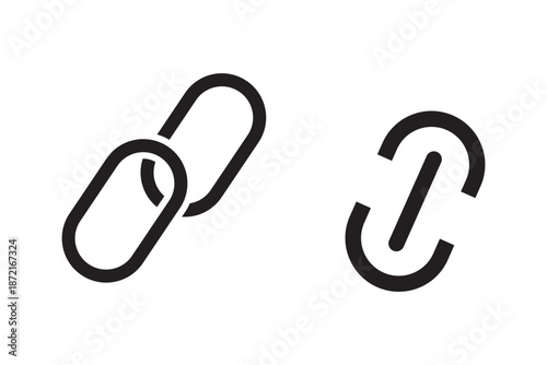 Web link icon set. Chain icons. Webpage URL link symbol. external link, share link, internet url, attach link symbol