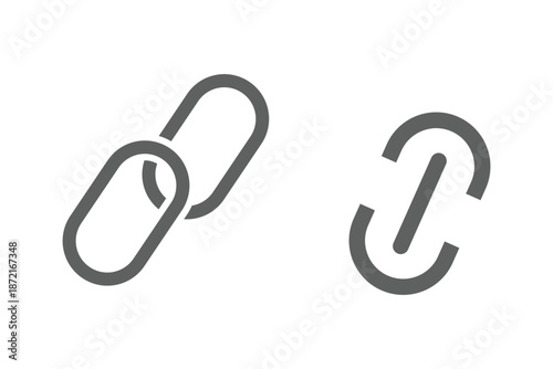 Web link icon set. Chain icons. Webpage URL link symbol. external link, share link, internet url, attach link symbol