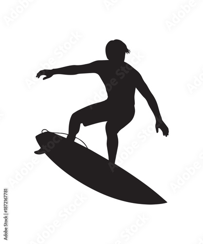 Silhouette of a surfer riding a wave on a surfboard, capturing the thrill of water sports.