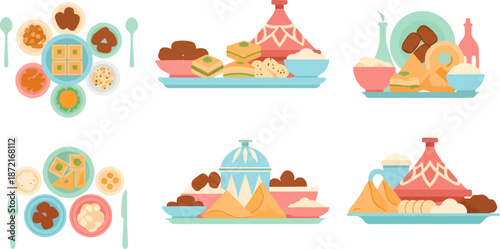 group of festive food spread