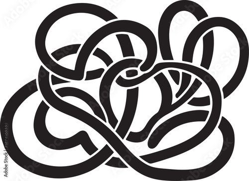 Intricate Black Lines Forming Abstract Knot Design