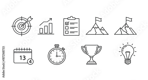 Symbols of achievement and time management