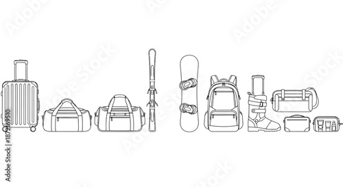 Travel and sports gear collection