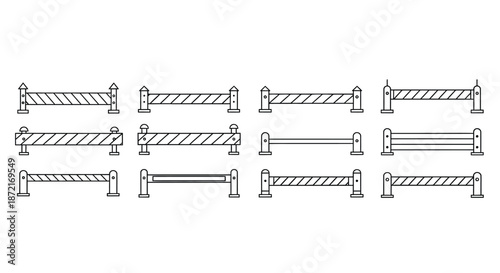 Various barrier designs for traffic control