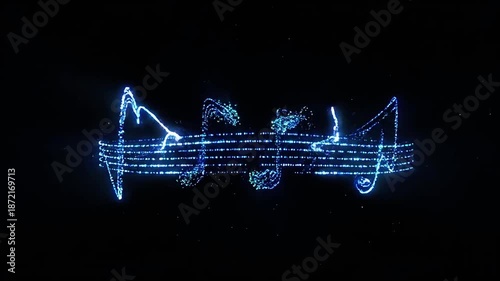 Dynamic Blue Music Wave Animation Background Abstract Audio Visualizer Sound Spectrum Motion Graphics Intro Title Reveal Corporate Technology Futuristic Digital Art