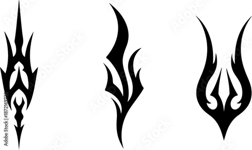 Tribal Blade Symbols Black Vector Collection