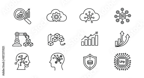 Illustrations of modern technology and innovation